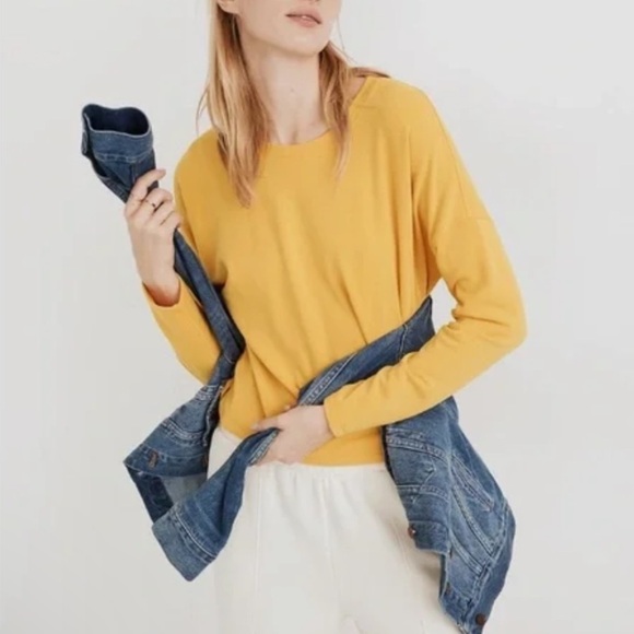 MADEWELL MWL SUPERBRUSHED EASYGOING SWEATSHIRT | AUTUMN WHEAT | Size Large - Picture 1 of 9